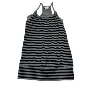 Hard Tail Striped Yoga/Workout/Activewear Tank With Built in Bra Women's Size XS